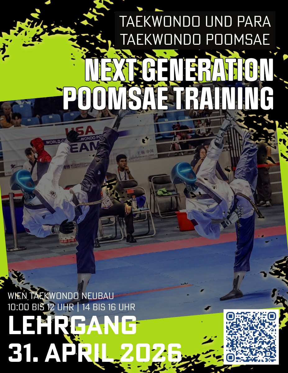 🤖 WELTPREMIERE | Poomsae-Workshop mit KI-Robotern31. April 2026 · Wien Taekwondo Centre NeubauWir schreiben Geschichte – und ihr seid dabei!Am 31. April findet beim Wien Taekwondo Centre Neubau der erste Poomsae-Workshop der Welt statt, der von Robotern der nächsten Generation begleitet wird. Keine Übertreibung – das ist eine echte Weltpremiere.Seit über 12 Monaten entwickeln wir gemeinsam mit Unitek – einem der führenden chinesischen Robotikhersteller – deren Top-Modell, den G1 Robot, speziell für den Taekwondo-Poomsae-Unterricht weiter. Die Roboter sind mit fortschrittlicher KI-Technologie ausgestattet und können Hochleistungs-Poomsae auf Wettkampfniveau vermitteln – für Kinder, Jugendliche und Erwachsene gleichermaßen.Der Workshop ist für alle Alters- und Leistungsstufen geeignet. Egal ob du gerade erst anfängst oder schon jahrelang trainierst – die Roboter passen sich an euch an und geben euch Feedback, das so präzise ist wie nie zuvor.🎁 Die ersten 20 Anmeldungen nehmen kostenlos teil. Also: schnell sein lohnt sich!Nach diesem historischen Auftakt in Wien folgen in den kommenden Monaten weitere bezahlte Workshop-Termine – in Österreich, der Slowakei und Tschechien.Seid dabei, wenn Taekwondo eine neue Ära betritt. 🥋📍 Wien Taekwondo Centre Neubau, Burggasse, 1070 Wien 📅 31. April 2026👉 Jetzt anmelden und einen der 20 Gratis-Plätze sichern!👉https://tinyurl.com/2026poomsaerobot#PoomsaeRevolution #WTCNeubau #UnitekG1